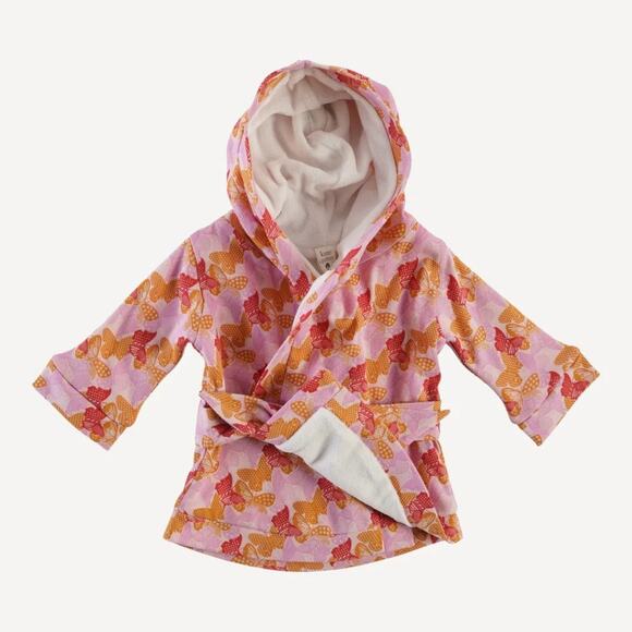 NWT Kate Quinn Terry Bath Robe in Mod Butterflies Organic Cotton 0-12m - Picture 3 of 3